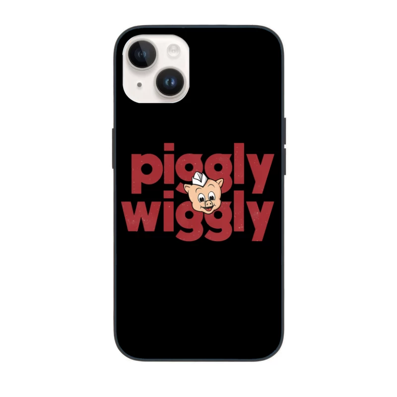 Vintage Piggly Wiggly Supermarket Logo with Cartoon Pig iPhone Case