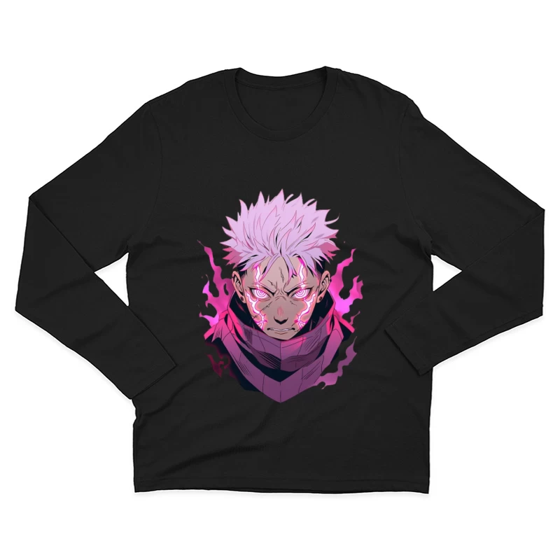 Manga-Krieger mit leuchtender Aura Herren Langarm T-Shirt