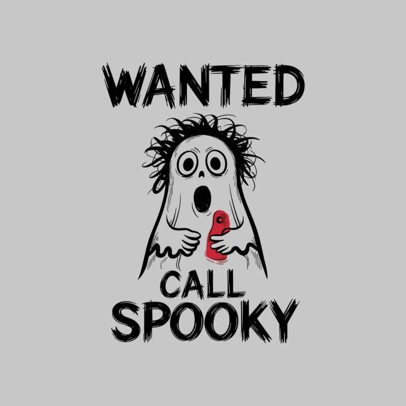 Spooky Ghost Wanted Poster Cartoon Illustration Female Long Sleeve T-Shirt