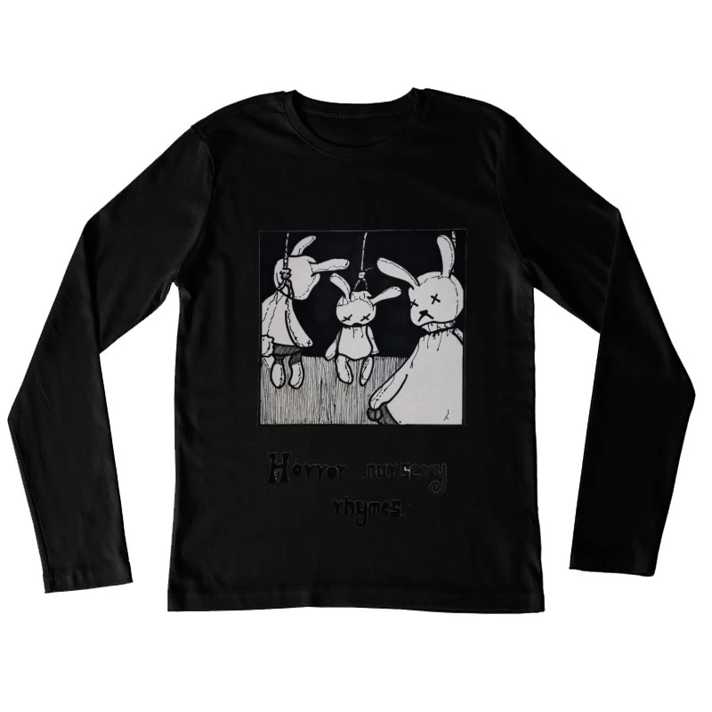Unheimliche Kinderreime mit Hängenden Hasen Damen Langarm T-Shirt
