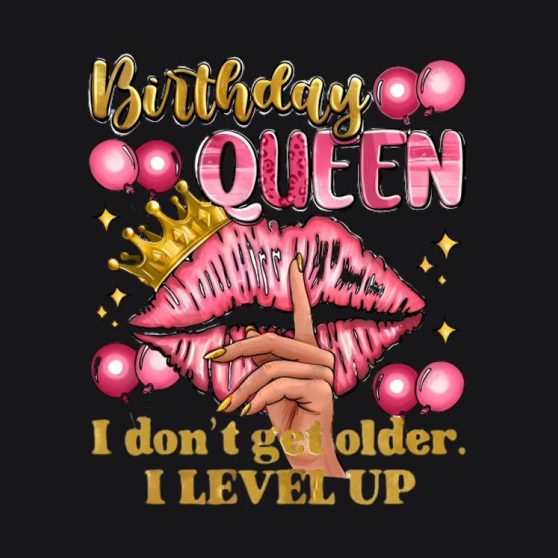 Reine d'anniversaire avec couronne et lèvres Homme Sweat à capuche