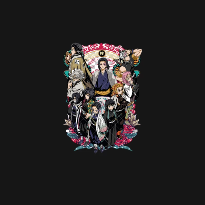Gruppe von Charakteren aus Demon Slayer Herren Langarm T-Shirt