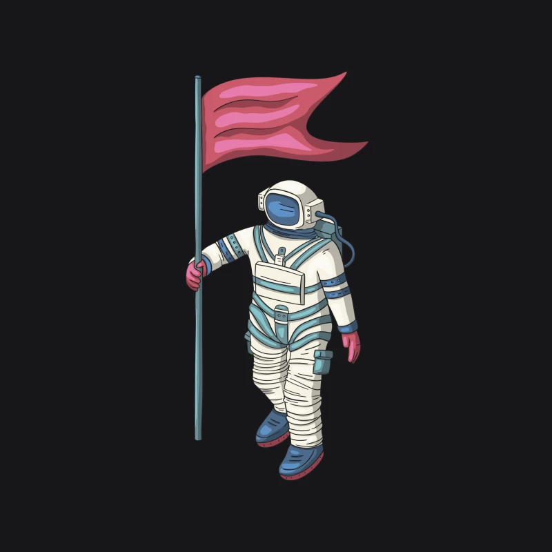 Astronaut mit Fahne Herren Pullover Hoodie