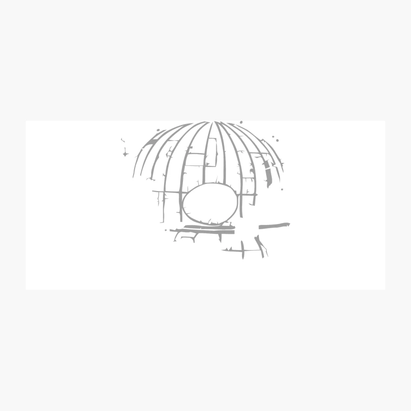 Minimalist Sketch of a Birdcage Coffee Mug
