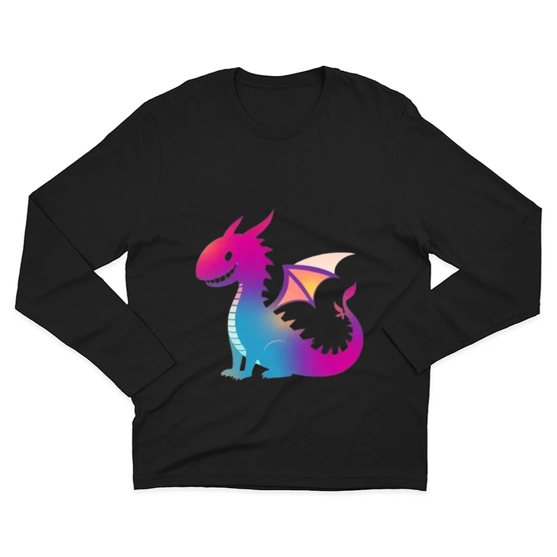 Colorful Cartoon Dragon Male Long Sleeve T-Shirt