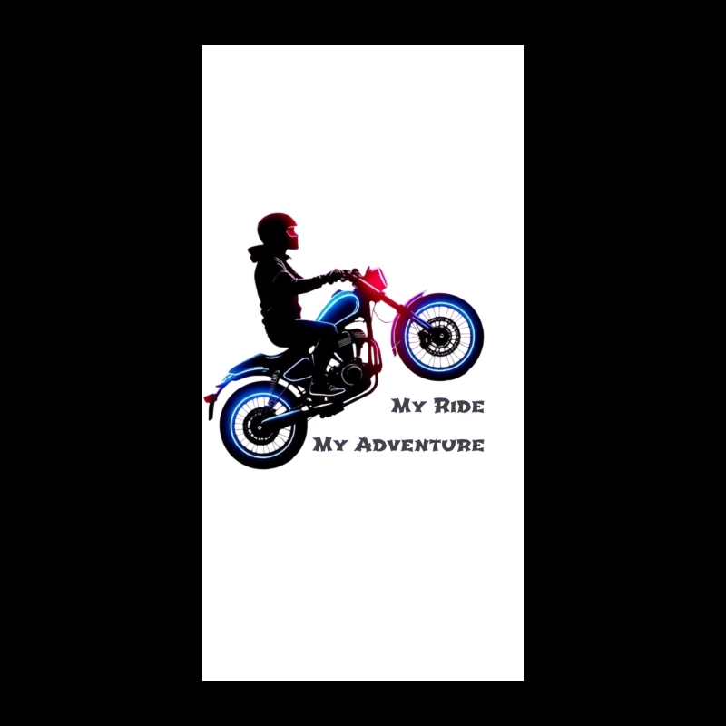 Neon-Lit Motorcycle Rider Silhouette with Adventure Quote iPhone Case