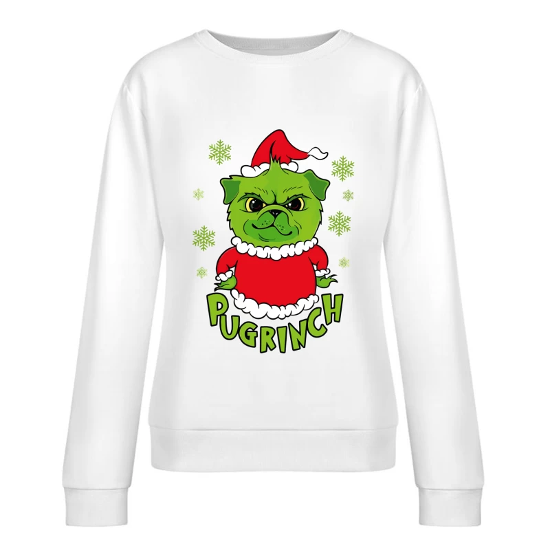 Pugrinch: Grumpy Holiday Cheer Female Pullover Sweatshirt