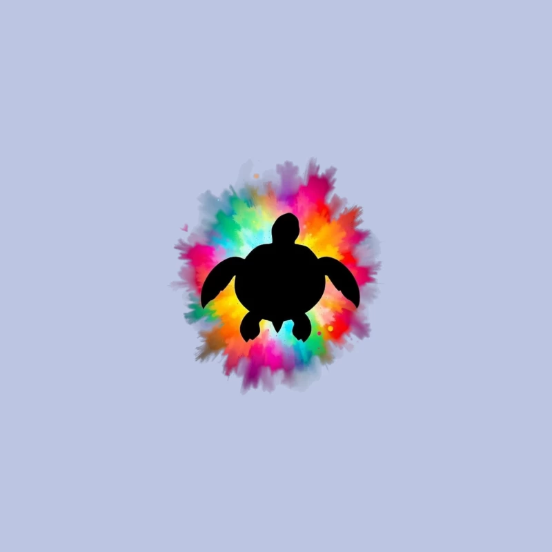 Colorful Turtle Silhouette Art iPhone Case