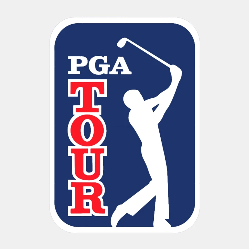 Official PGA Tour Professional Golf Logo with Silhouetted Golfer Male Tank Top