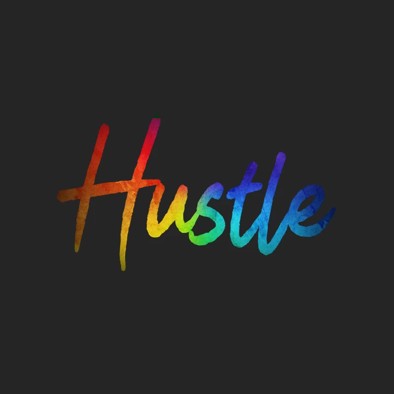 Colorful Hustle Typography Male Pullover Sweatshirt