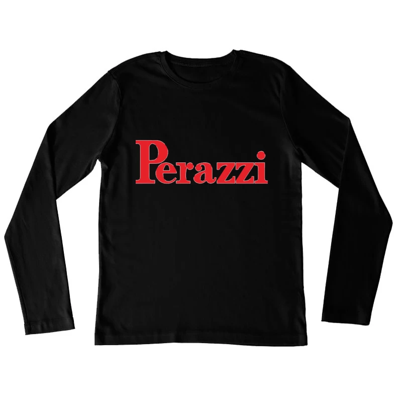 Perazzi Red Logo Typography Female Long Sleeve T-Shirt