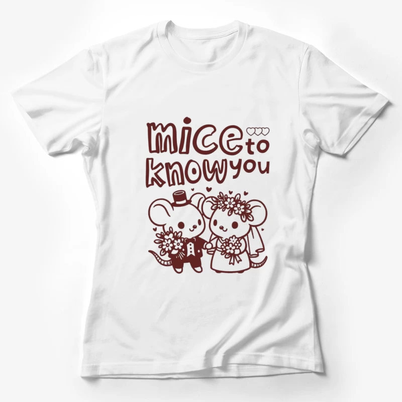 Niedliche Mäusehochzeit Illustration Damen T-Shirt
