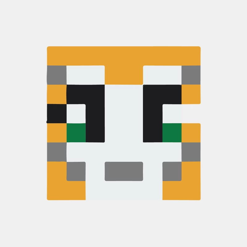 Pixelated Minecraft Character Face in Geometric Design Male Tank Top