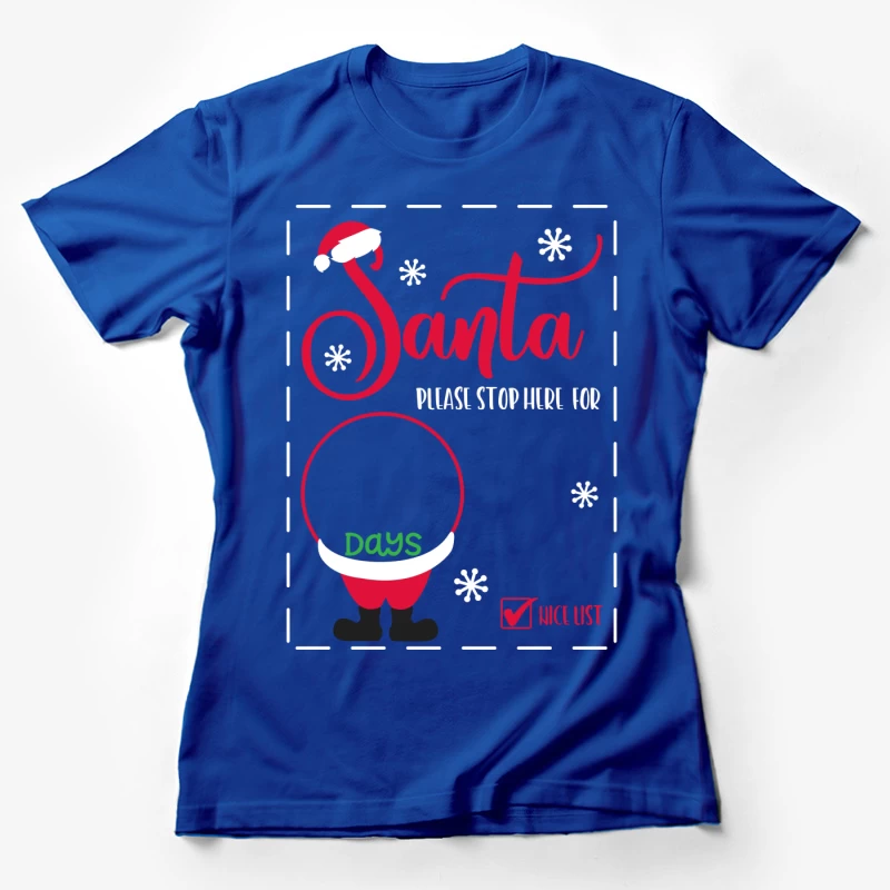 Compte à rebours de Noël avec liste des gentils Femme T-Shirt