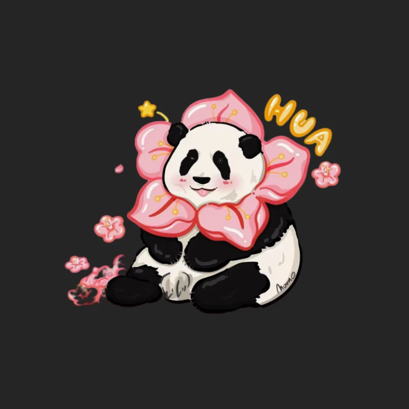 Panda mit Blumenkrone Herren Pullover Sweatshirt