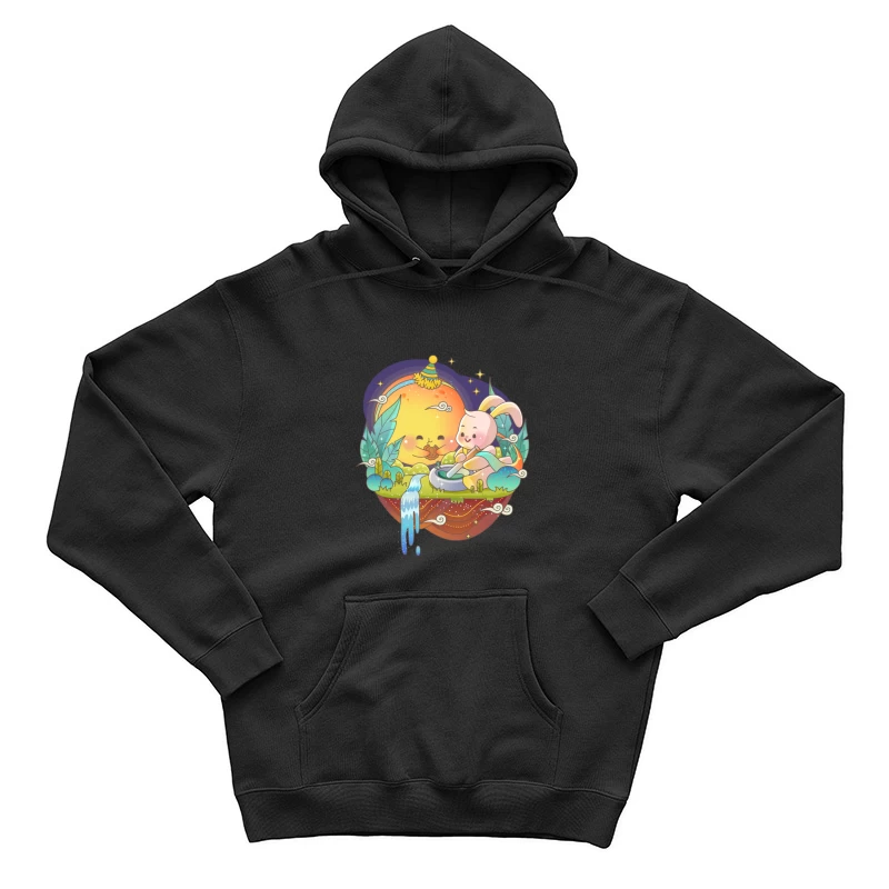 Fröhliches Mondfest mit Hase Herren Pullover Hoodie