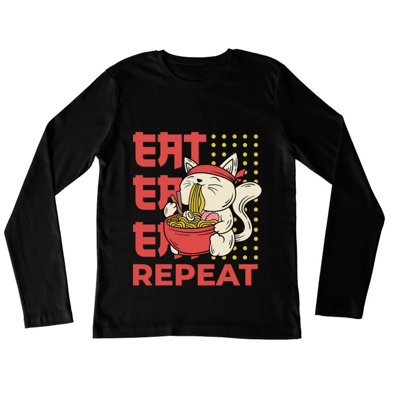 Noodle Cat Female Long Sleeve T-Shirt