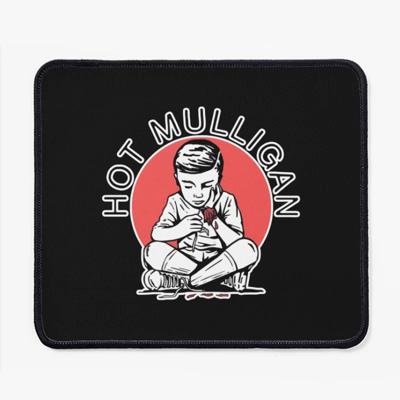 Hot Mulligan Band Logo with Retro Illustration Mouse Pad