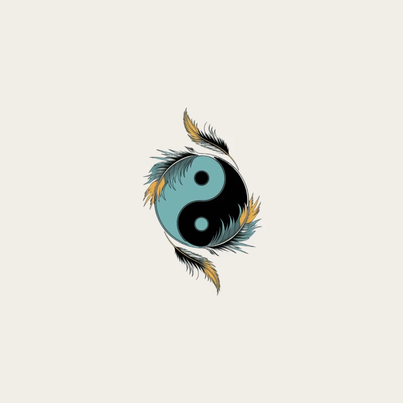 Feathered Yin Yang: Spiritual Balance in Artistic Design Bucket Hat