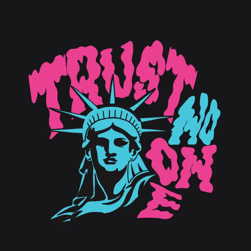 Vertrauen Sie niemandem: Freiheitsstatue und Neon-Schrift Herren Pullover Hoodie