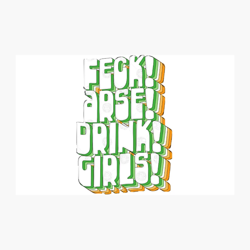 Feck! Arse! Drink! Girls! Retro Father Ted Design Travel Mug
