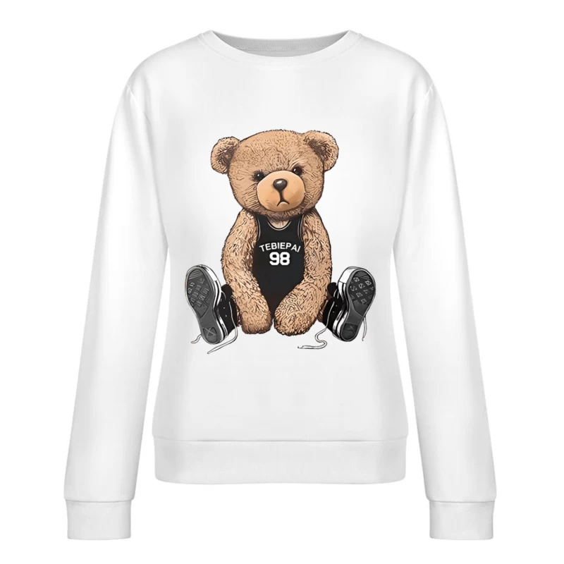 Bär im Basketballtrikot mit Turnschuhen Damen Pullover Sweatshirt