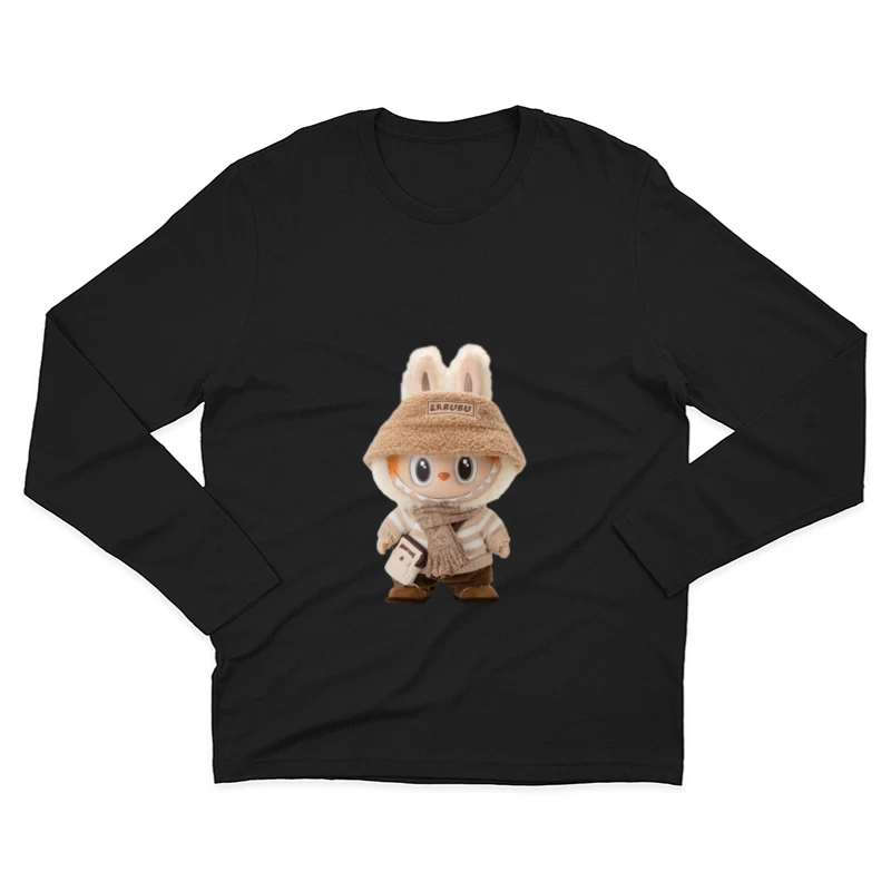 Niedliche Labubu-Figur mit Winterkleidung Herren Langarm T-Shirt