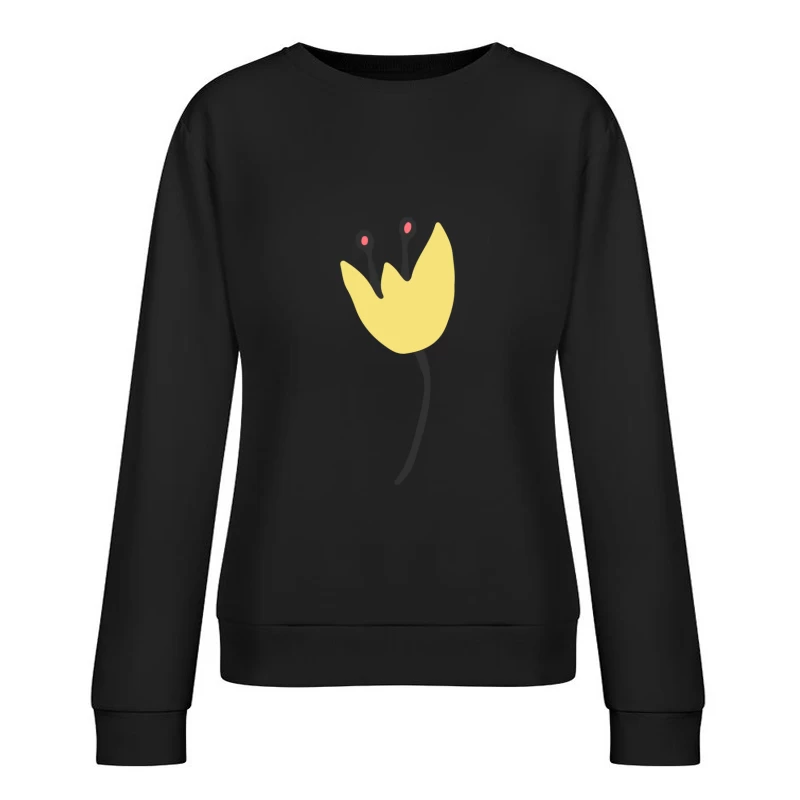 Fleur jaune stylisée Femme Sweat-shirt à enfiler