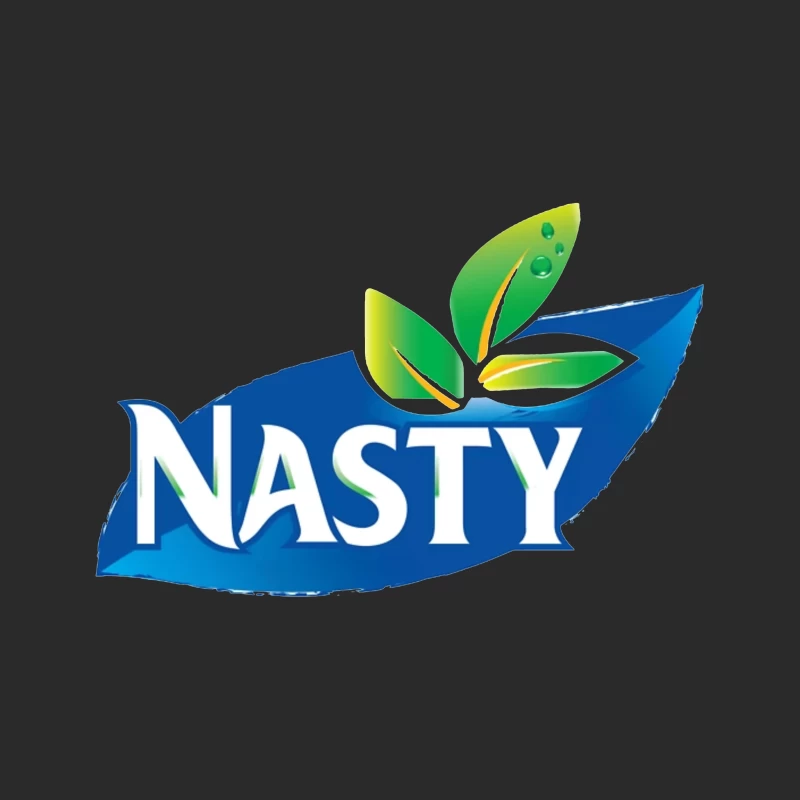 Nasty Brand Logo with Blue Banner and Green Leaf Emblem Baseball Cap