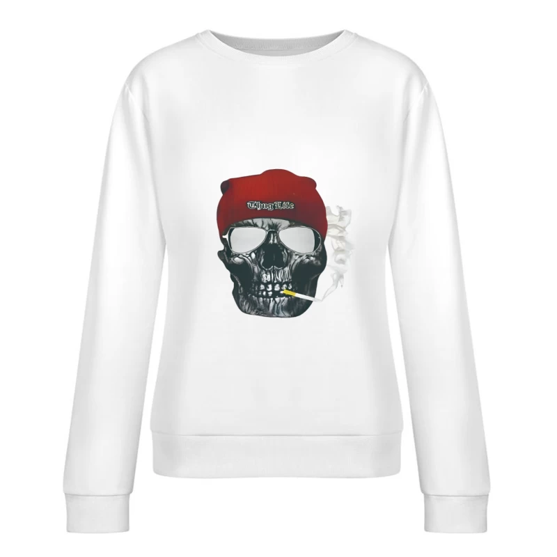 Teschio con occhiali da sole e sigaretta Felpa pullover Donna