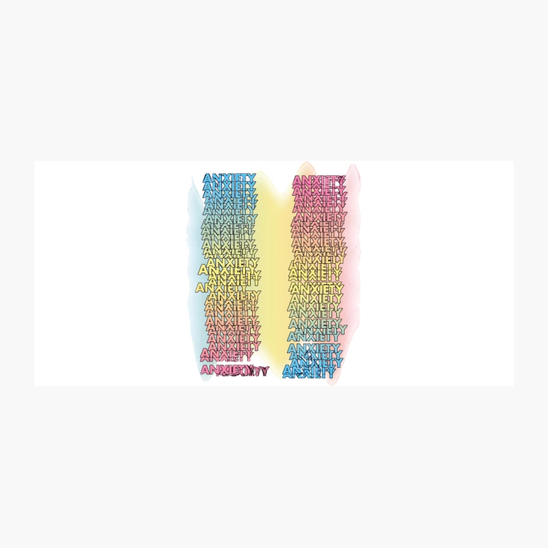 Repetitive Anxiety Typography in Pastel Colors: Abstract Mental Health Design Coffee Mug