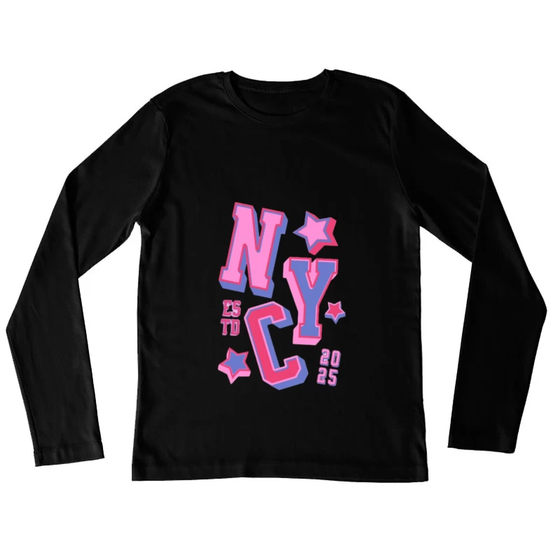 Design coloré de NYC avec étoiles Femme Manches Longues T-Shirt