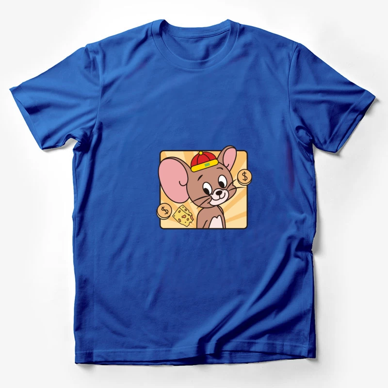 Niedliche Maus mit Kappe und Käse Herren T-Shirt