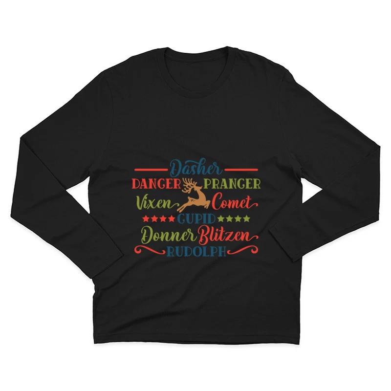 Noms des rennes de Noël Homme Manches Longues T-Shirt