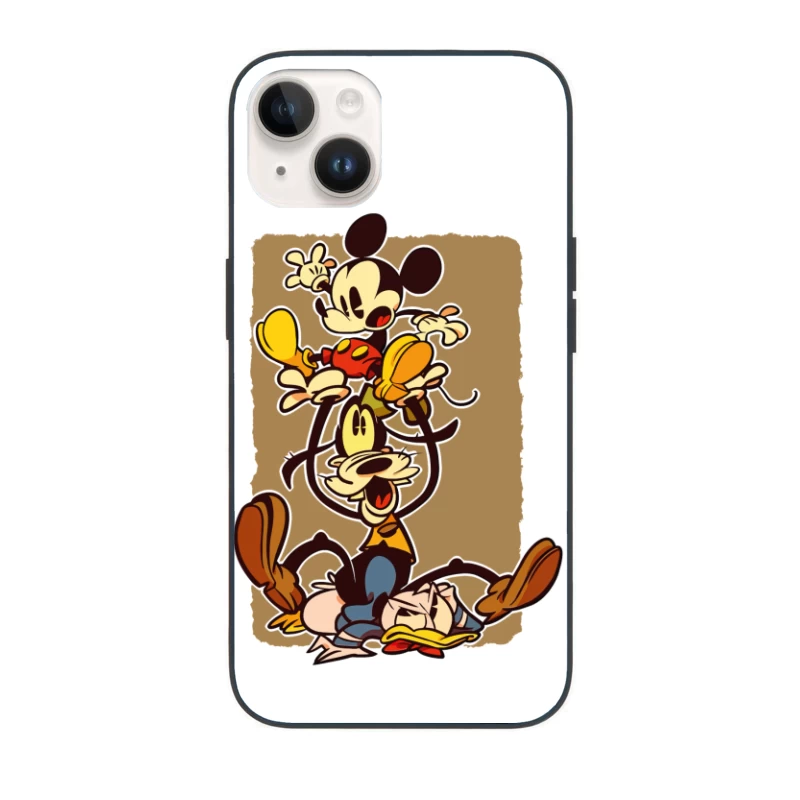 Classic Cartoon Chaos: A Tower of Laughter iPhone Case