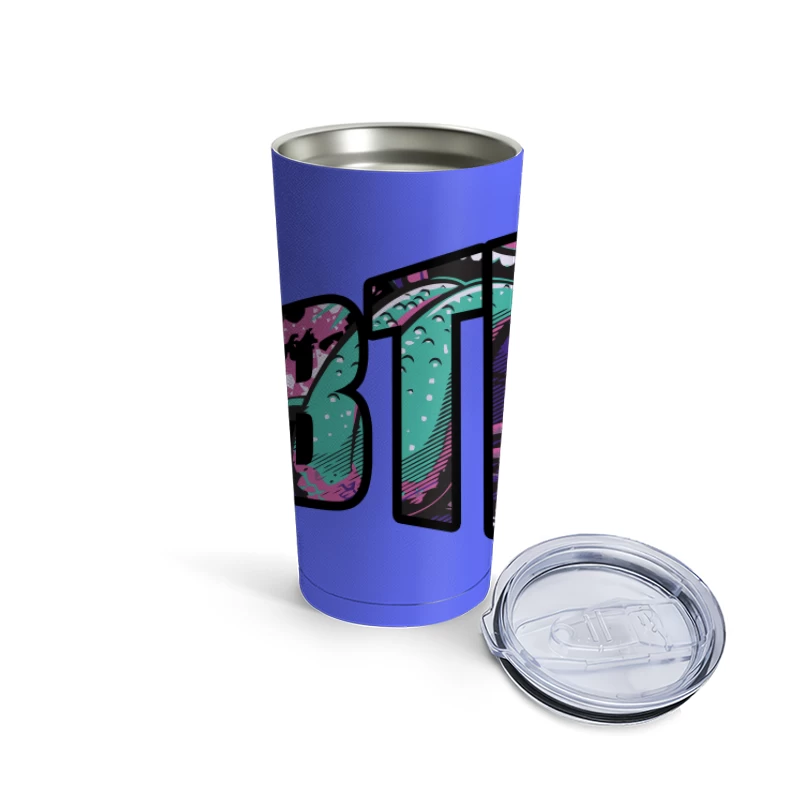 Vibrant Abstract Logo Design Travel Mug