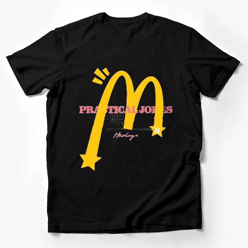 Praktische Streiche Design mit gelbem Stern Herren T-Shirt