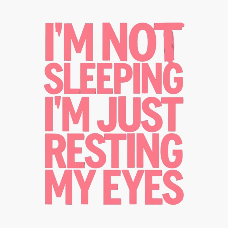 Humorous Pink Typography: Not Sleeping, Just Resting Eyes Cotton Tote Bag