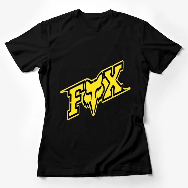 Fox Racing Yellow and Black Sports Brand Logo Female T-Shirt