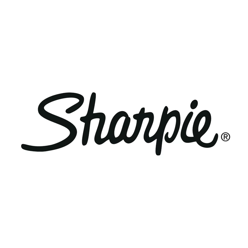 Sharpie Brand Logo in Classic Black Script Typography Desk Mat