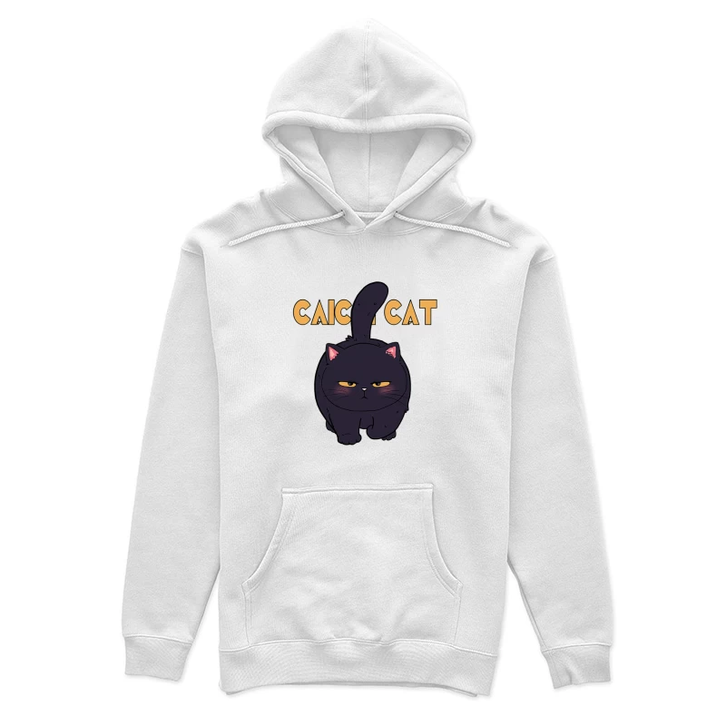 Grummelige schwarze Katze Illustration Damen Pullover Hoodie