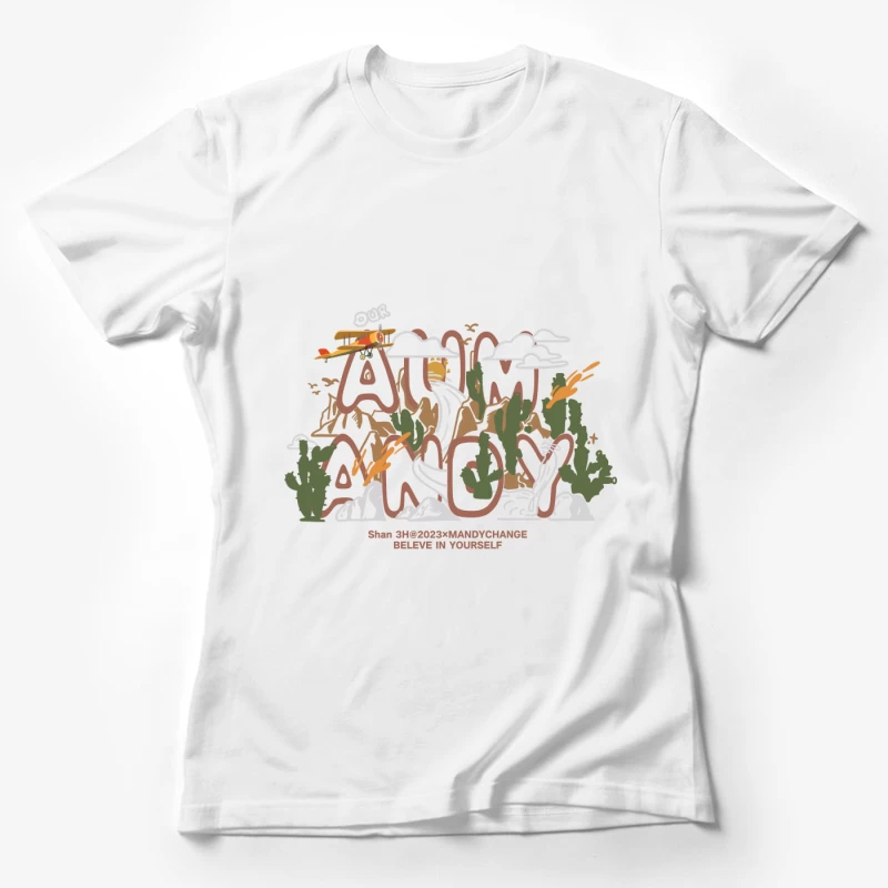 Abenteuer in der Wüste mit Flugzeug Damen T-Shirt