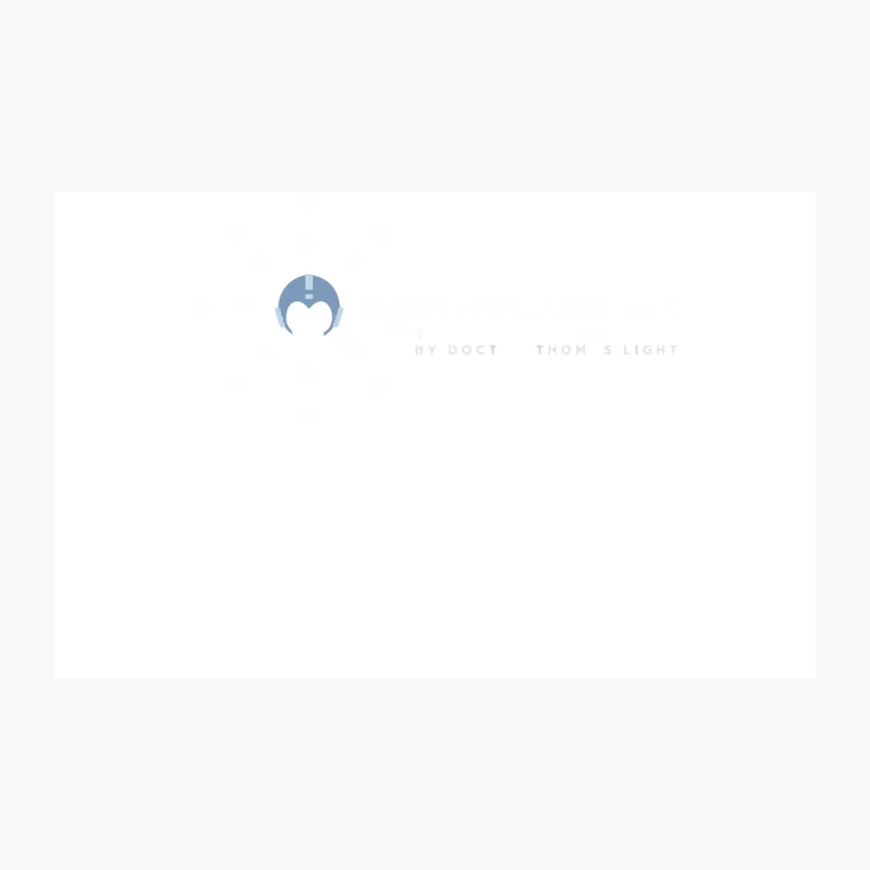 Minimalist Blue Crescent Logo with Text on White Background Travel Mug