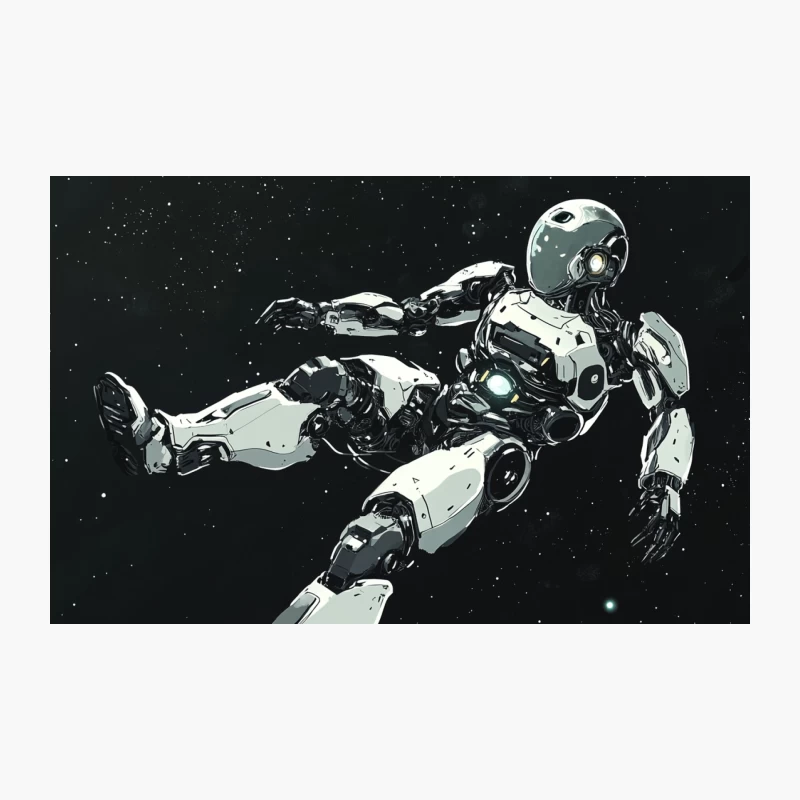 Futuristic Robot Astronaut Floating in Space Travel Mug