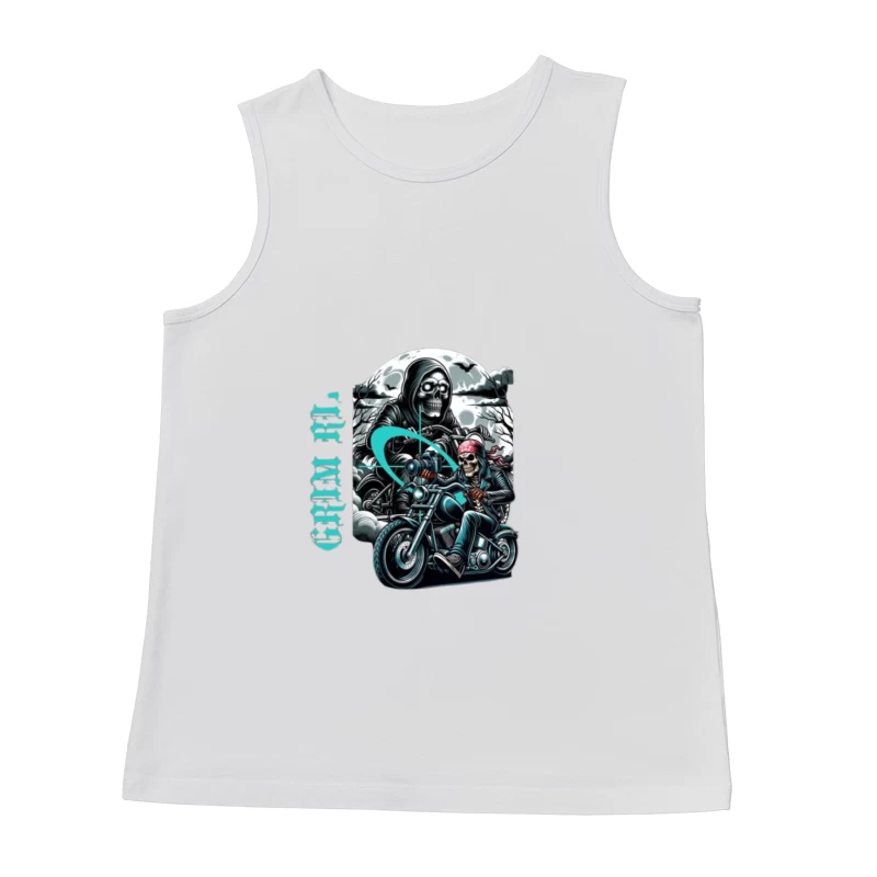 Gothic Grim Reaper Motorcycle Ride Under Moonlight Male Tank Top