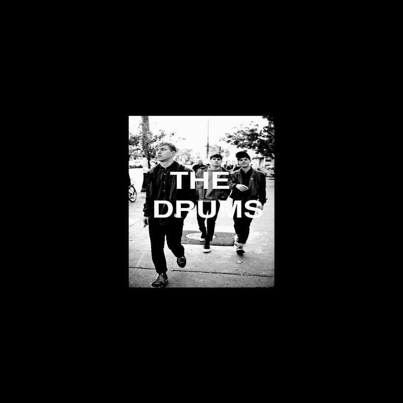 The Drums Band Members Walking on Street - Vintage Black and White Photo Travel Mug