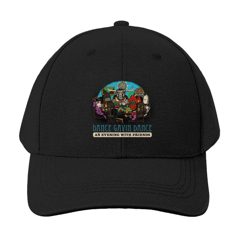 Dance Gavin Dance: Cartoon Characters Playing Poker Under Disco Ball Baseball Cap