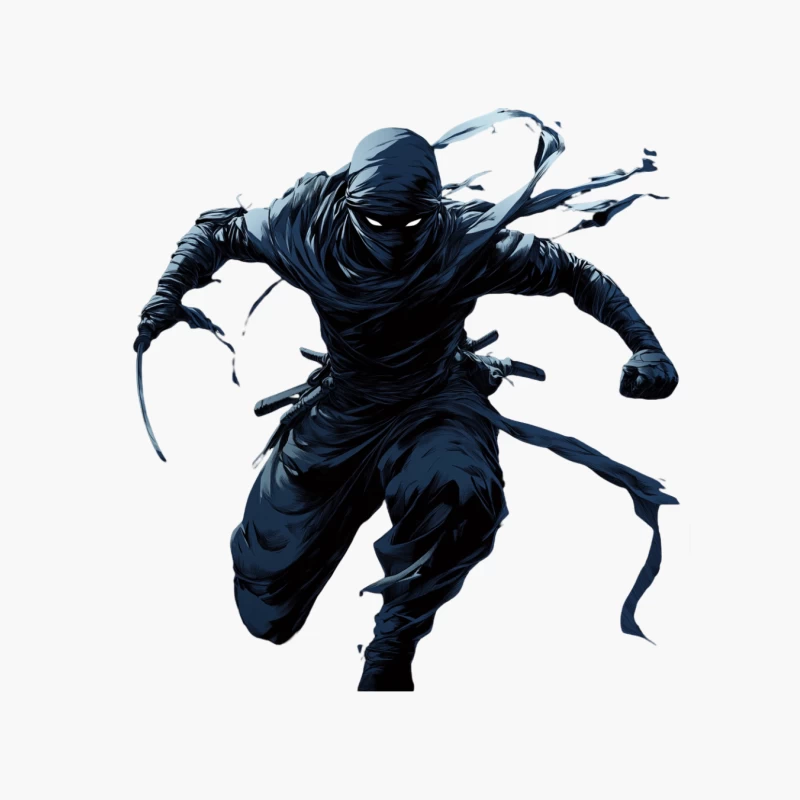 Stealthy Ninja Warrior in Dark Action Fantasy Cotton Tote Bag