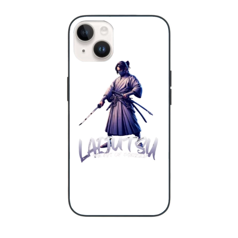 Japanese Samurai Warrior in Combat Stance iPhone Case