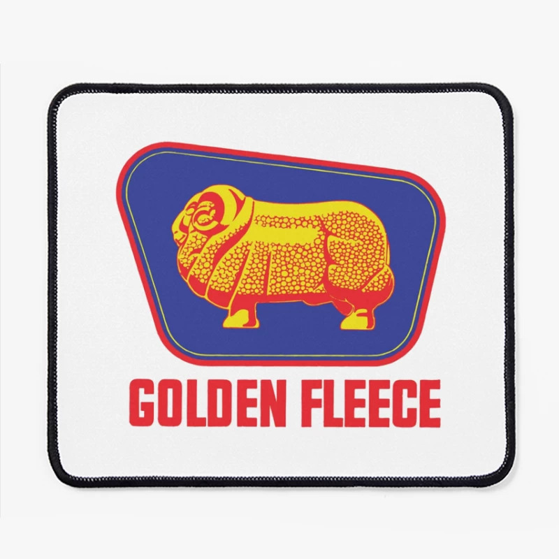 Vintage Golden Fleece Logo with Geometric Sheep Design Mouse Pad